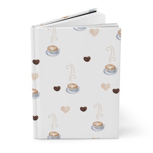 Coffee Love Hardcover Journal, Gift for Coffee Lover, Latte Lover