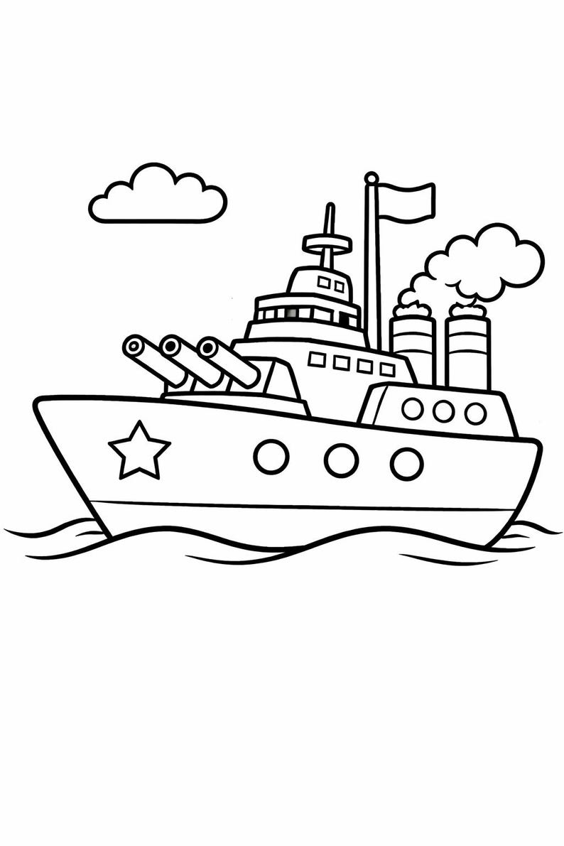 Naval Ships Coloring Book | Kids' Navy Fleet Activity (printable PDF ...