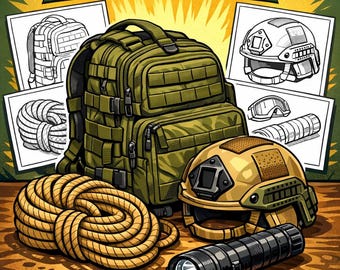 Libro para colorear de equipo de fuerzas especiales / Equipo táctico militar para niños