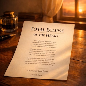 Total Eclipse of the Heart | Romantic Love Poem PDF | Emotional Poetry Reading | Digital Download