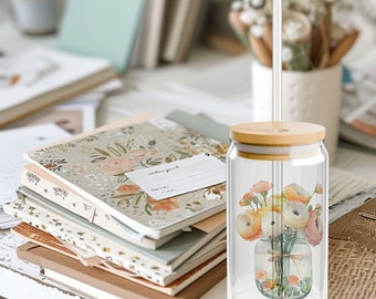 16 oz Glass Can Mockup: Clear Libbey Style, PSD File