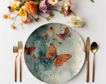 Dinner Plate Mockup: Butterfly Design (PSD File)