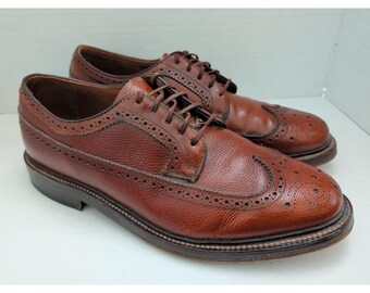 Vtg Bostonian Crown Windsor Brown Longwing Blucher Derby Shoes Sz 10.5 EEE/E