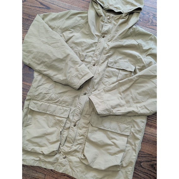 L.L.Bean, Vtg LL Bean Baxter State Parka Men L Tall Tan Hooded Light Jacket Made In USA