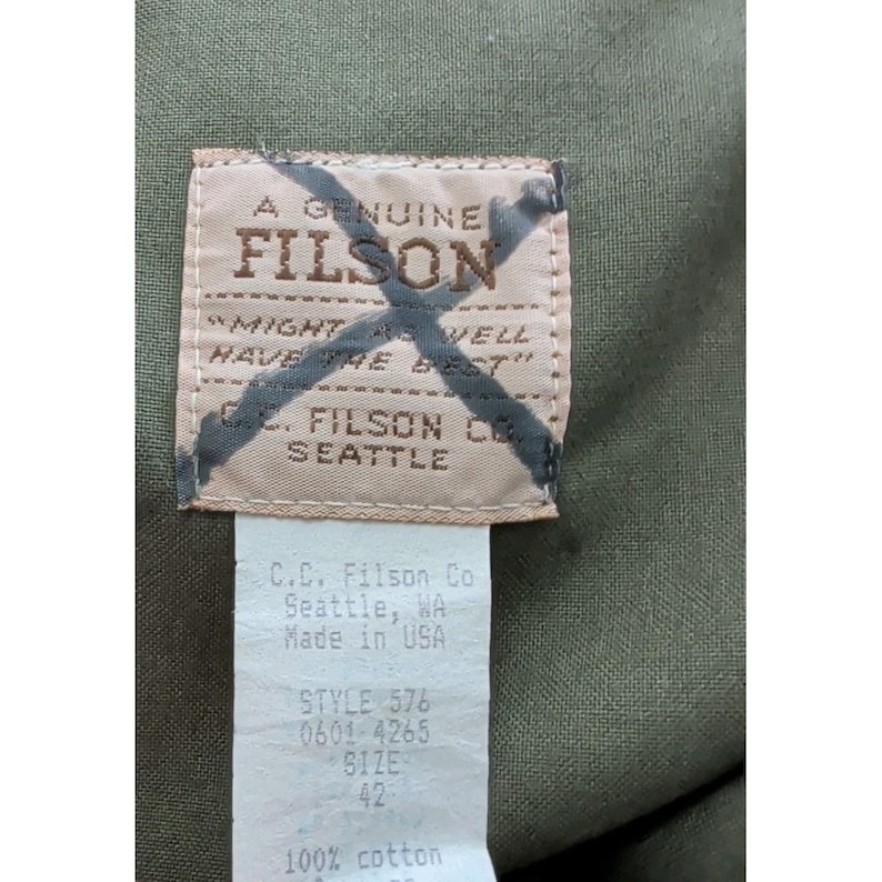 Filson Olive Green Shelter Cloth Shorts Hiking Fishing 7" Inseam Style 576 Sz 42 image 6