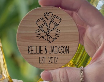 Personalized Bottle Opener, Wedding Favor In Bulk, Fridge Magnet Wooden Bottle Opener, Custom Name Bottle Opener, Souvenir Party Favor Gift