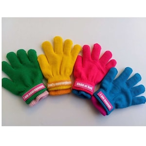 Customizable Children&#39;s Mittens, Inspirational, Unique and Colorful