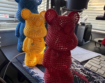 3D Printed Bear   KAWS Style – Handmade PLA Sculpture | Filled Designer Art Toy | Modern Home Decor