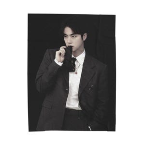 Jin, Kpop BTS Army Cozy Blanket, Velveteen Gift For KPOP Music Fan, Birthday Present Gift for Best Friend, Gift ideas