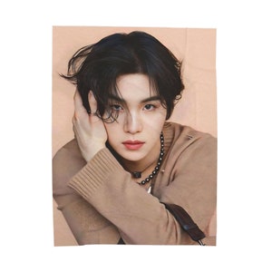 Suga, August D, Min Yoon-gi KPOP BTS Army Cozy Blanket, Velveteen Gift For KPOP Music Fan, Birthday Present Gift for Best Friend