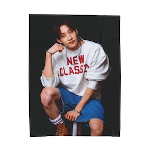 skz Bangchan, KPOP STRAYKIDS Cozy Blanket, Velveteen Gift For KPOP Music Fan, Birthday Present Gift for Best Friend