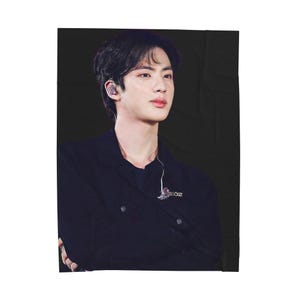 Jin, Kpop BTS Army Cozy Blanket, Velveteen Gift For KPOP Music Fan, Birthday Present Gift for Best Friend, Gift ideas