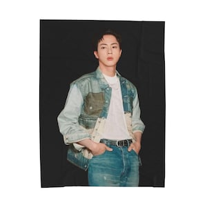 Jin, Kpop BTS Army Cozy Blanket, Velveteen Gift For KPOP Music Fan, Birthday Present Gift for Best Friend, Gift ideas