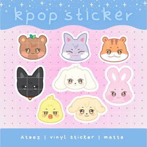 Ateez ANITEEZ Character PNG SVG Cut File for Cricut and Silhouette, Good for Stickers Vinyl, T-shirt, mugs, decals, Kpop