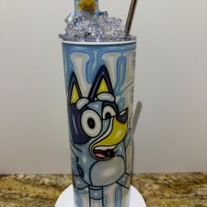 Custom Bluey Tumbler with Resin ice top!