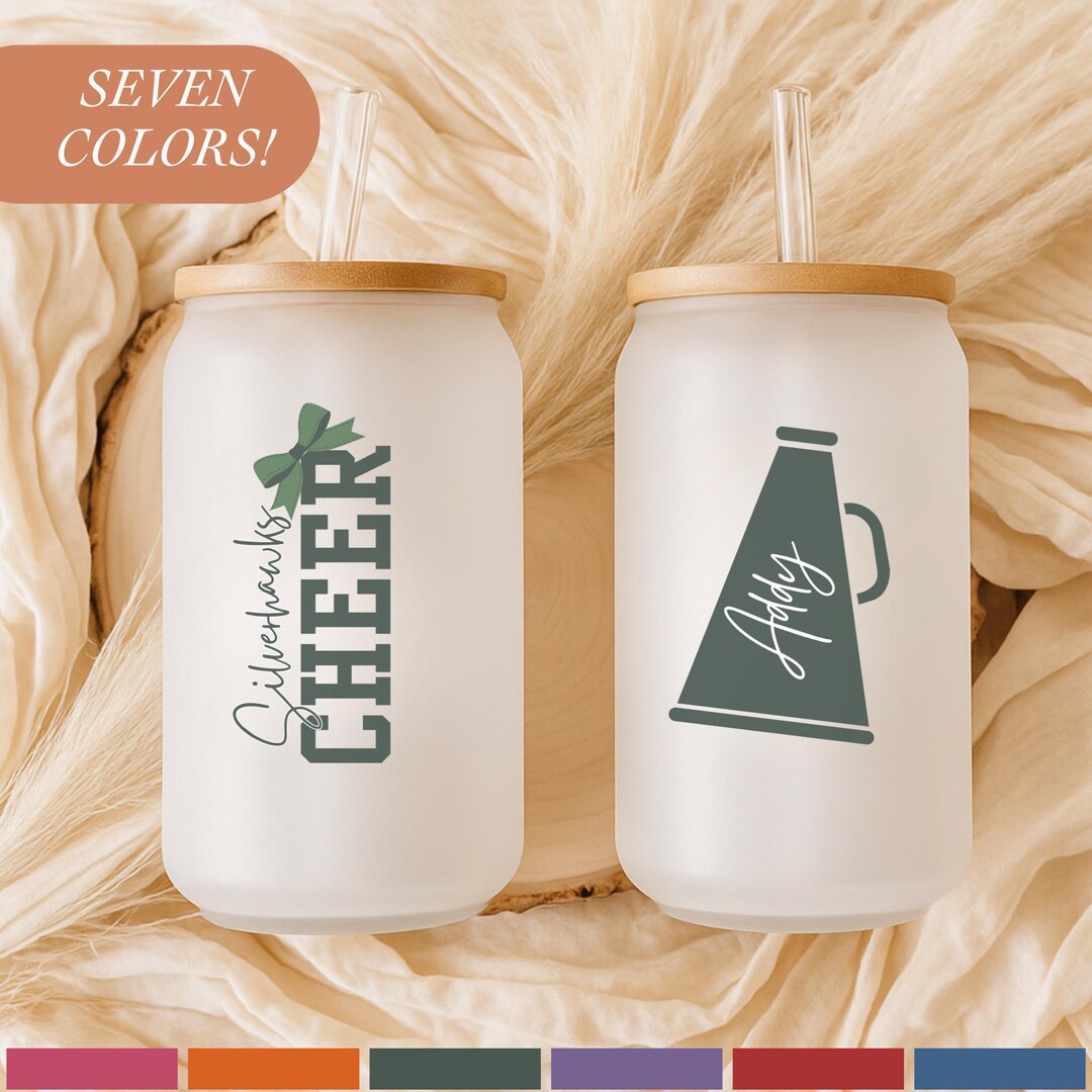 Custom Cheer Cup Cheer Team Gifts Glass Tumbler Cheerleader Gifts ...