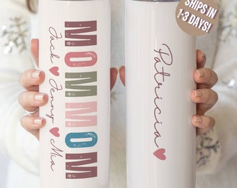 Mommom Tumbler Custom Mommom Gift  Personalized Mommom Cup With Grandkids Names Mommom Travel Mug Mothers Day Mommom Gift From Grandkids