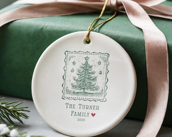 Family Personalized Christmas Ornament Ceramic Tree Decoration 2025 Custom Family Keepsake Holiday Name Gift Christmas Tree Heirloom Gift
