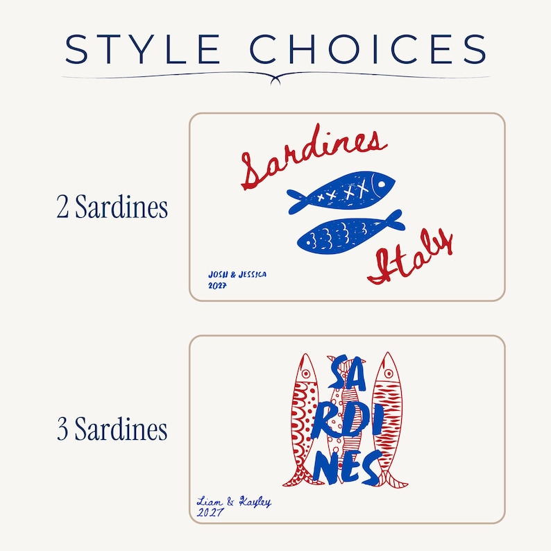 Sardines Mediterranean sailorcore personalized Large zipper close canvas sardines tote bag with interior zipper pocket and matching zipper sardines makeup bag both featuring blue and red sardine artwork and personalized name options on cream coastal canvas. Sailorcore sardine girl summer and Mediterranean market bag aesthetic perfect as a coastal gift for her with tote and pouch sold separately.