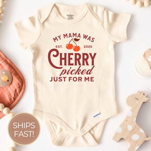 Retro Girl Cherry ONESIES® For Baby Girl Cute Bodysuit Gift For Newborn Cherries Shirt For Mama&#39;s Girl Baby Shower Gift New Mom Gift Idea