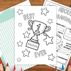 Printable coloring Greeting Card – Printable Fathers Day Card from Grandkids – Birthday Card – Grantparent&#39;s Day – Instant Download