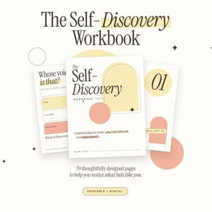 Self Discovery Workbook, Self Reflection Worksheets, Personal Growth Journal, Needs & Boundaries, Self Trust, Printable PDF