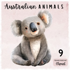 Australian Animals, Australian Wildlife Clipart, Cute wildlife Animal Bundle PNG Set, Scrapbooking Clip Art, Instant Download, Junk Journals