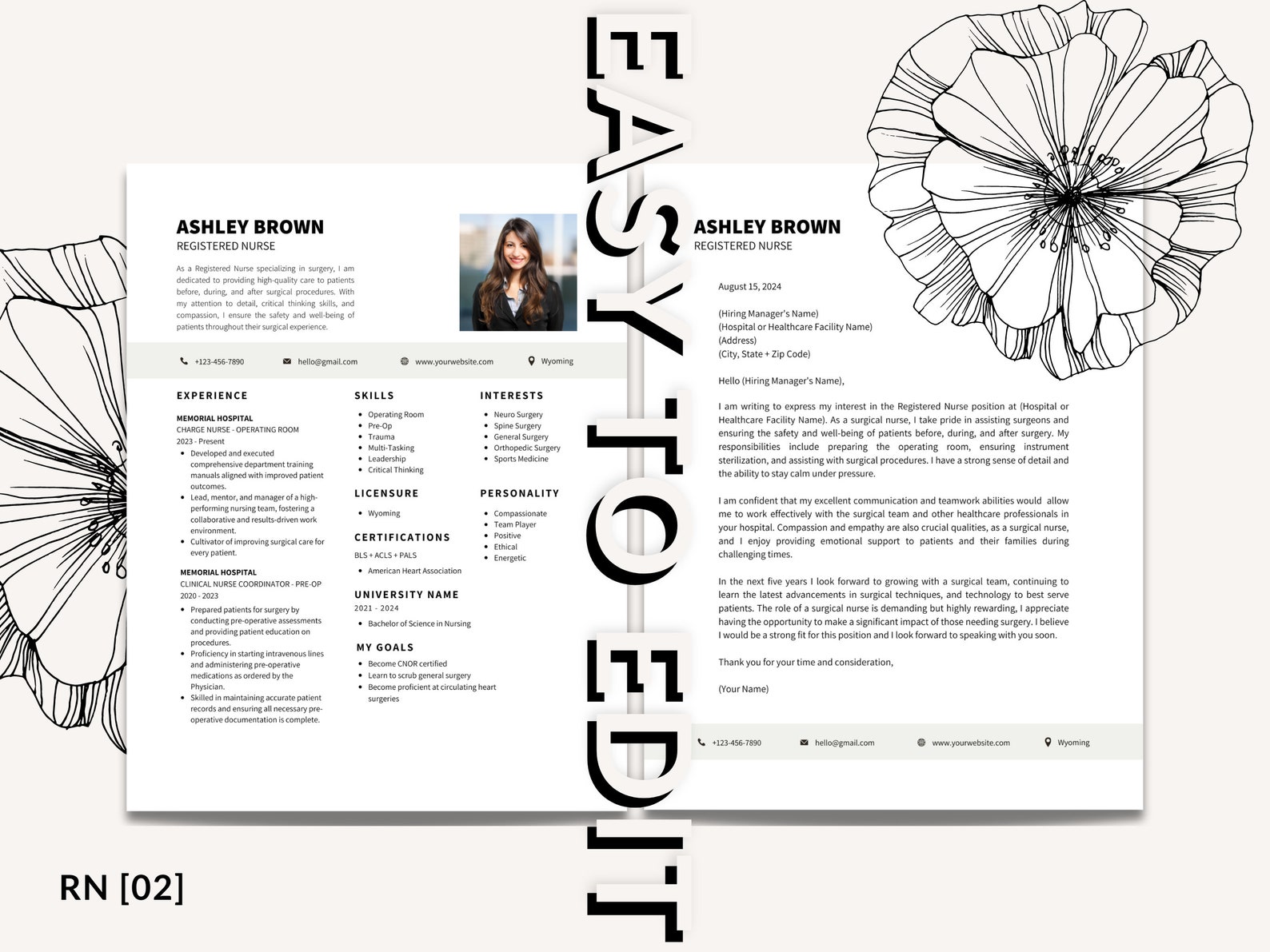 RN CRNA Resume Cover Letter Templates Etsy RN CRNA Resume Cover Letter Templates Etsy