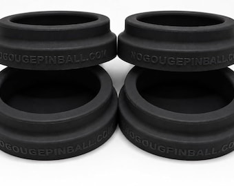 NEW Silicone! No Gouge Pinball Rubber Leg Leveler Caster Feet, Footies, Cups, Set of 4 (Black)