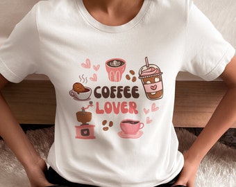 Linda camisa feminina para amantes de café