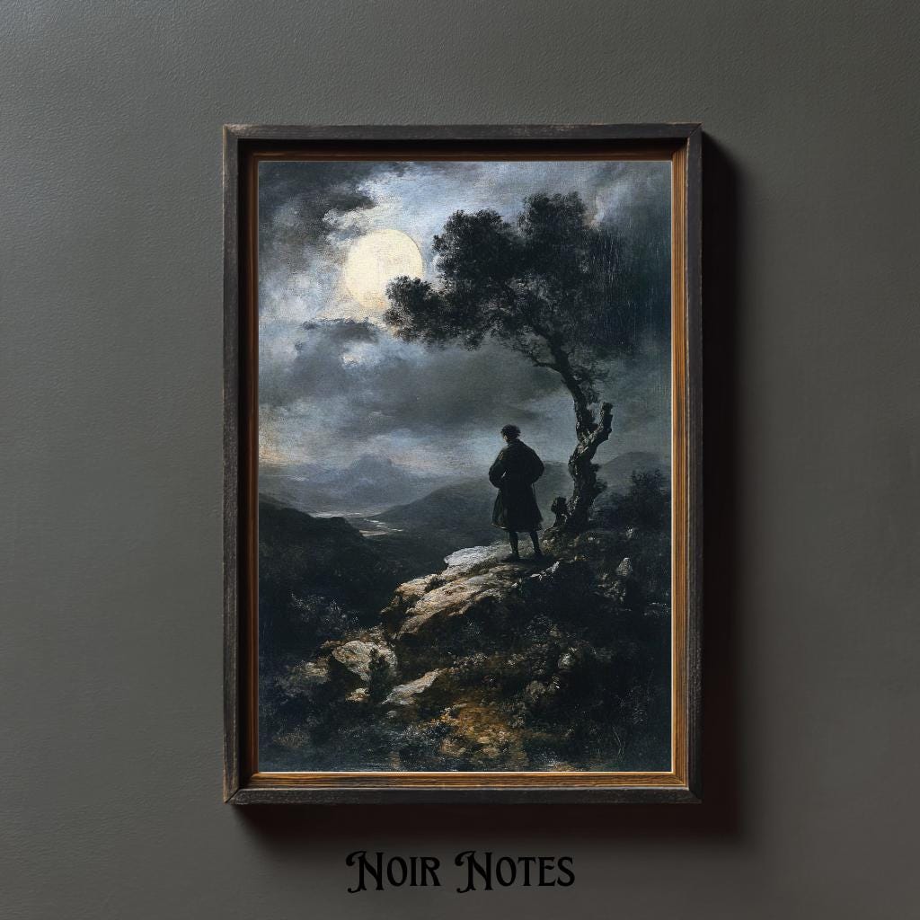 Solitude Before the Storm - dark academia painting, wall décor