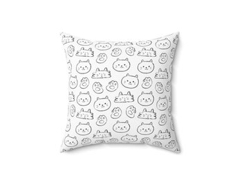 Spun Pillow - Cat Print