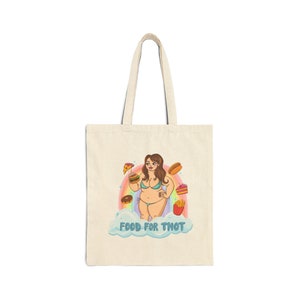 Bolsa tote de lona curvilínea para meninas, sacola plus size, para amantes de comida, sacola de desenhos animados, fofa, divertida, presente para amigo, arco-íris