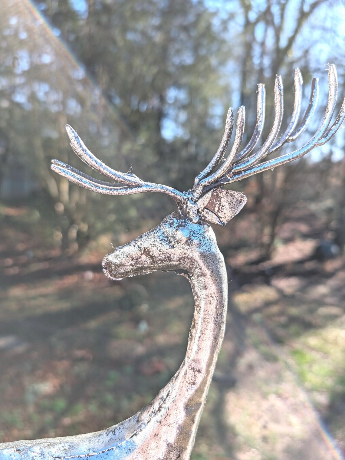 Creative Co-op Cast Aluminum Distressed Antique Gold Finish Lying Deer