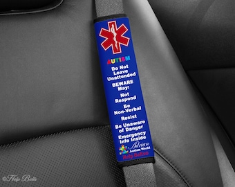 Autism Emergency Seatbelt Covers (emergency sheet included)