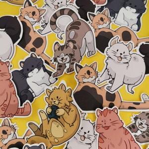 Large Stickers - Planche Chats Pistache