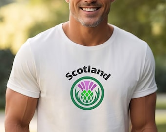 Scotland Thistle Emblem T Shirt, Thistle T Shirt, Scotland Unisex T Shirt, Scotland Souvenir, Scotland Gift, Scottish Thistle Shirt