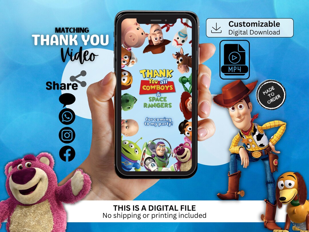 Toy Message Personalized Toy Story Thank You Video Message (MP4 Digital Download ...