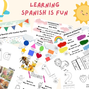 Spanish bilingual learning workbook for ages 3+