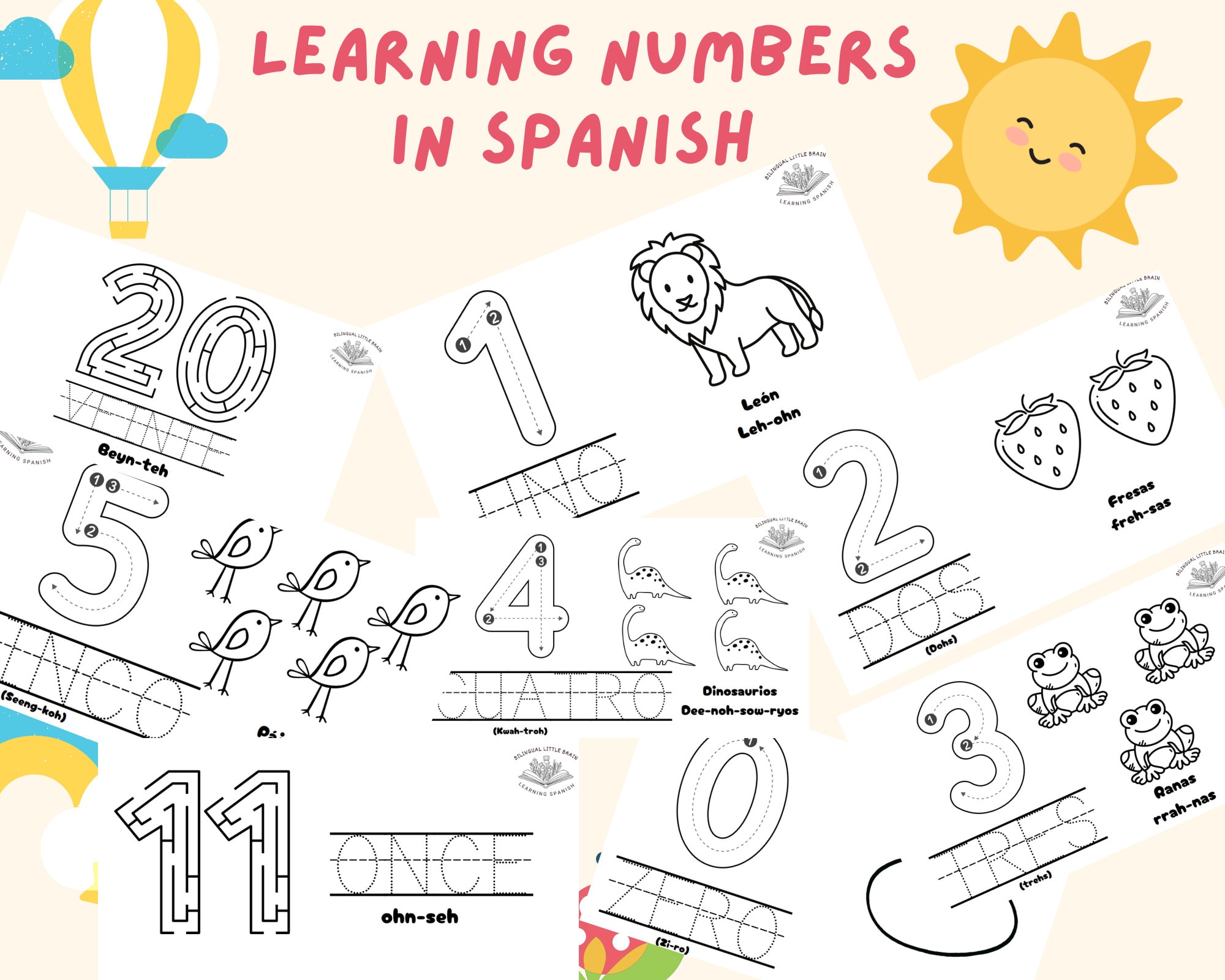 Numbers in Spanish 1 to 20 - Etsy