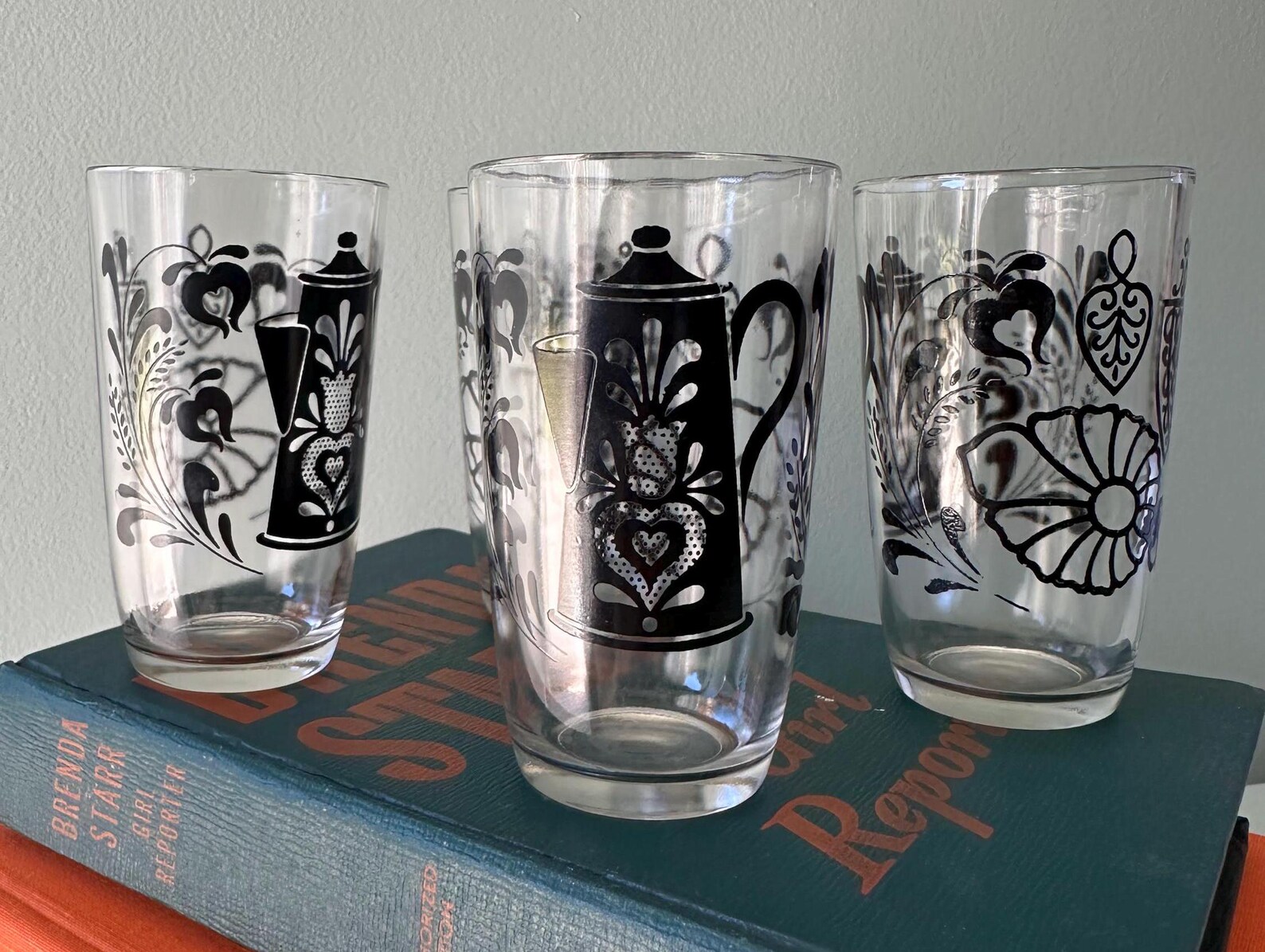 Vintage 1950s Swanky Swig Glasses Coffee Pot Design (set of 4) - Etsy