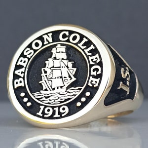 Customizable College Class Ring: Sterling Silver, Gold, or Rose Plated