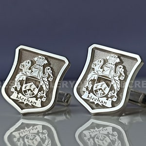 Family Crest Cufflinks: Personalized Sterling Silver Coat of Arms