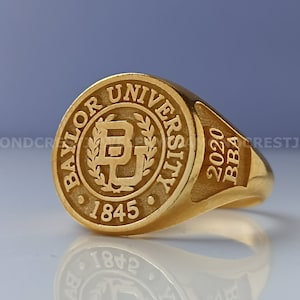 10K Solid Gold University ring, 10K Gold College ring, College Class Ring, Personalized Jewelry, Senior Class Ring, High School Ring,