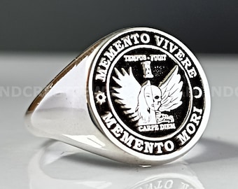 Memento Mori Carpe Diem Ring, Gift, Mori Ring, Carpe Diem Ring, Memento Mori, Memento Vıvere, Tempus Fugit, Ring, Stoic Ring