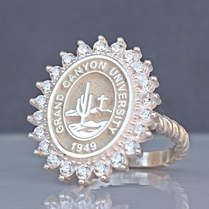 Personalized College Class Ring: Sterling Silver Graduation Keepsake