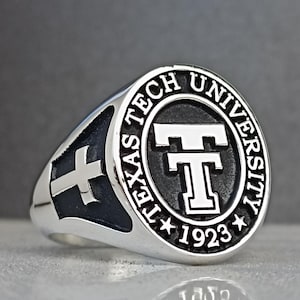 925 Sterling Silver Oxford College Ring | Men Blue Stone