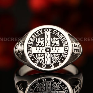 Customizable Sterling Silver University Ring: Personalized Class Ring