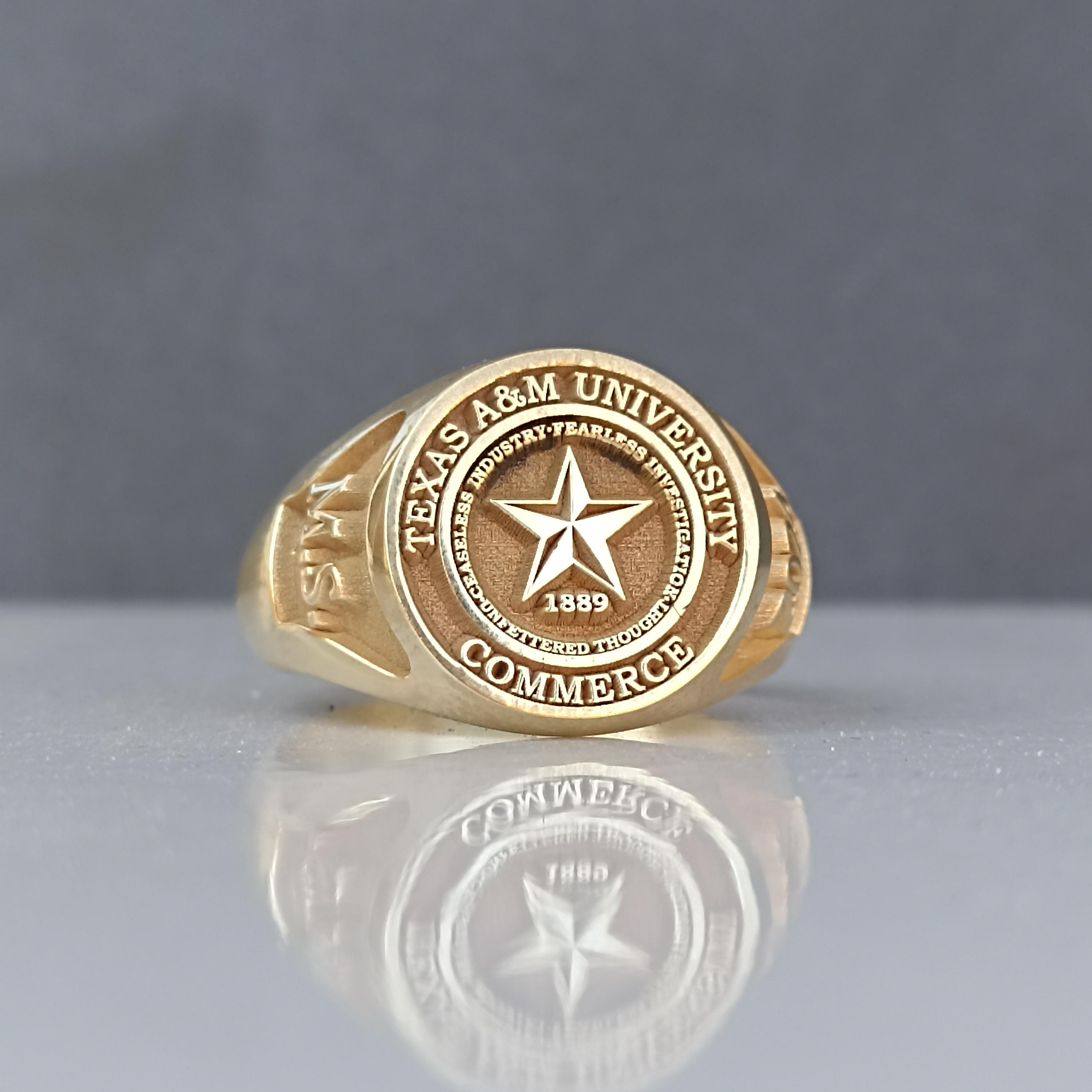 Texas A&M University Commerce Gold Class Ring • 10K Solid Gold