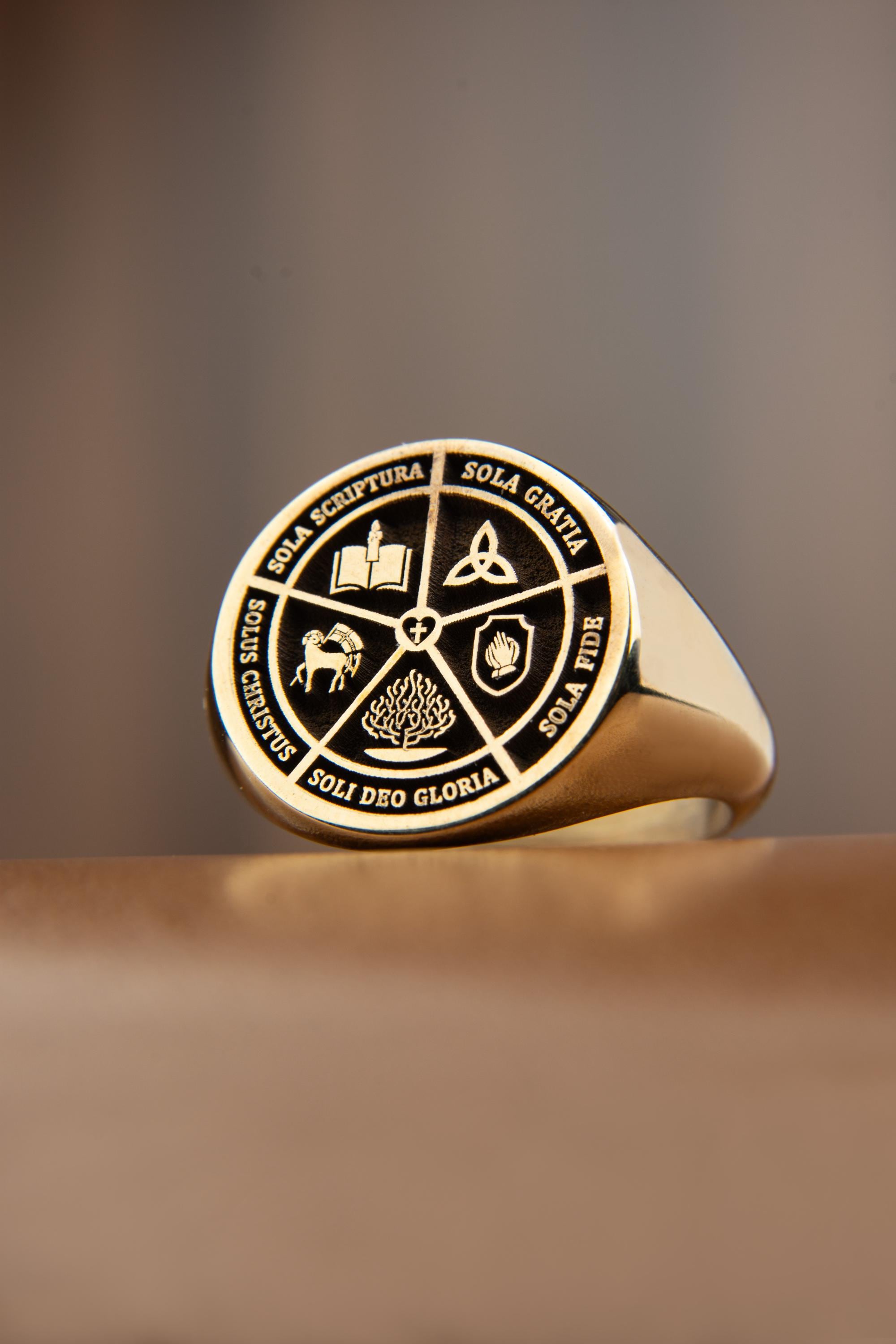 Christian Signet Ring, Four Virtues Ring, Religious Gold Ring ...